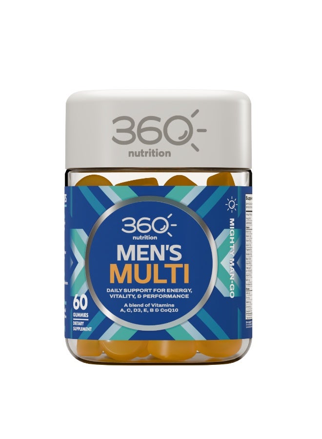 360 نيوترشن فيتامينات متعددة للرجال - 60 قطعة مضغ (جيميز) بنكهة المانجو والبرتقال - لدعم الطاقة، المناعة والحيوية - Image 1