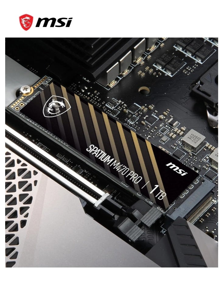 إم اس أي SPATIUM M470 PRO PCIe 4.0 NVMe M.2 1TB SSD محمول, 1TB قرص صلب خارجي, سرعات تصل إلى 6000MB/s, USB-C, تخزين موثوق للألعاب, الطلاب, المحترفين, أسود - Image 5
