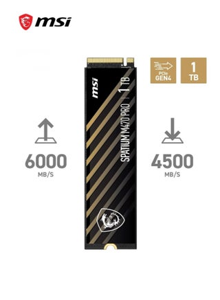 SPATIUM M470 PRO PCIe 4.0 NVMe M.2 1TB SSD محمول, 1TB قرص صلب خارجي, سرعات تصل إلى 6000MB/s, USB-C, تخزين موثوق للألعاب, الطلاب, المحترفين, أسود - view 2