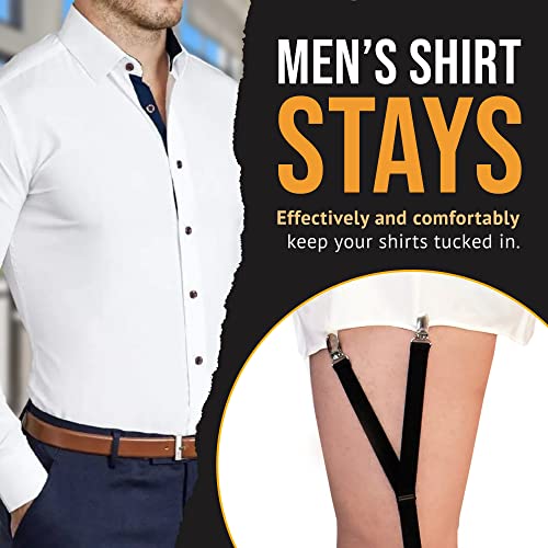HOLD'EM Hold’Em Elastic Shirt Stays for Men, Shirt Stay for a Polished Look, Adjustable Shirt Stays, Durable Shirt Tucker for Men, Suit Accessories Must Have, Available in 3 Styles, Black - Image 2