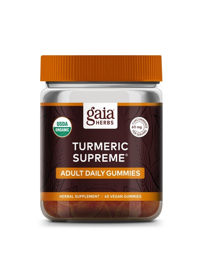 Gaia Herbs Gaia Herbs Turmeric Supreme Adult Daily Gummies-Daily Swelling Support for Healthy, Active Life-USDA Certified Organic Blend of Turmeric and Supportive Herbs-40 Gummies(20-Day Supply)  - Image 1