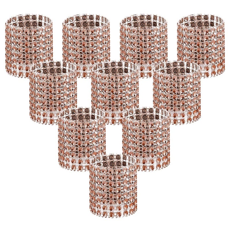 Accmor 100pcs Napkin Rings Champagne Napkin Rings Buckles for Table Decorations Wedding Dinner Party DIY Decoration