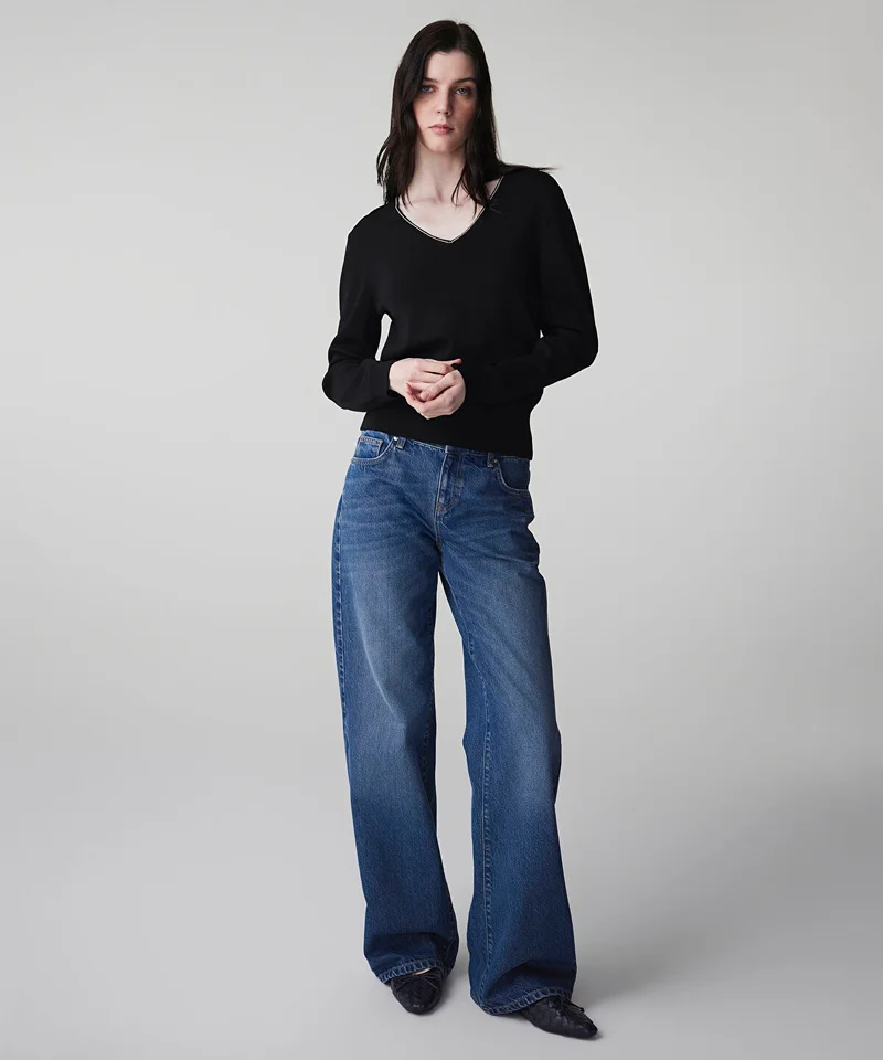 Ipekyol Knit Top with Rhinstone Embellishments