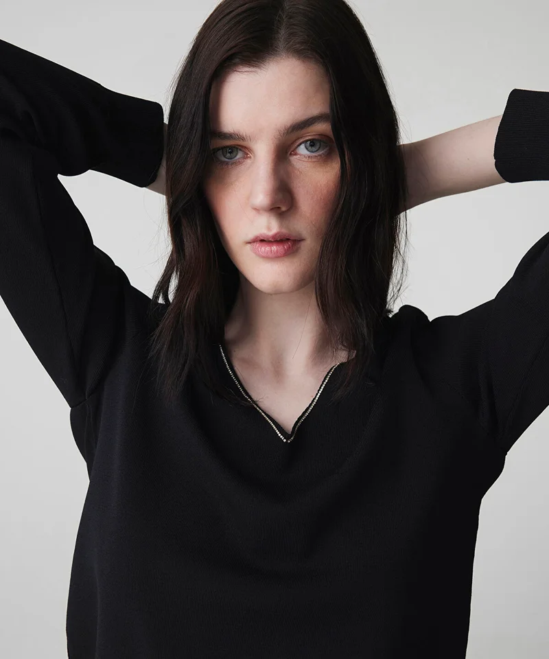 Ipekyol Knit Top with Rhinstone Embellishments