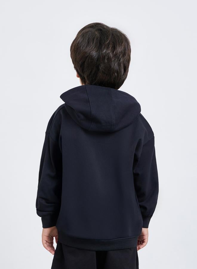 Styli Boys Black Graphic Print Cotton Hoodie - Image 4