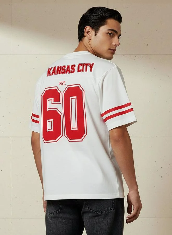 SP Characters  Men Regular Fit Crew Neck Short Sleeve Kansas City Chiefs Print T-shirt for Men | Best Price UAE