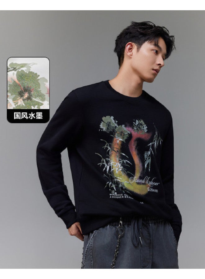 Cabbeen Men's Hoodie With Traditional Chinese Ink Painting Print, Soft Winter Long Sleeve Hoodie - Image 1