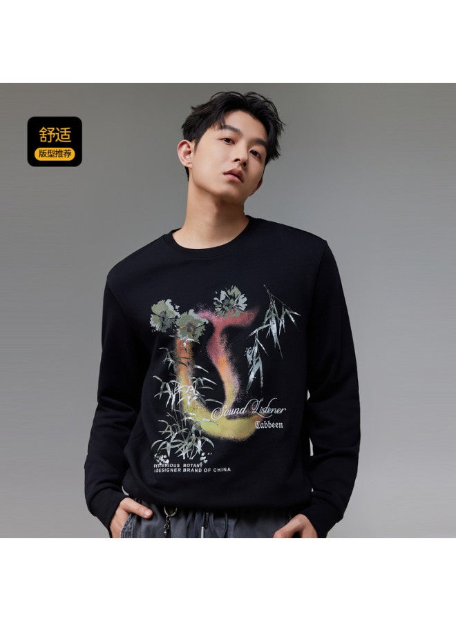 Cabbeen Men's Hoodie With Traditional Chinese Ink Painting Print, Soft Winter Long Sleeve Hoodie - Image 5