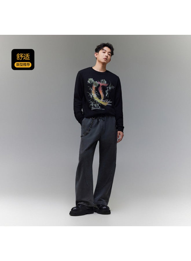 Cabbeen Men's Hoodie With Traditional Chinese Ink Painting Print, Soft Winter Long Sleeve Hoodie - Image 3