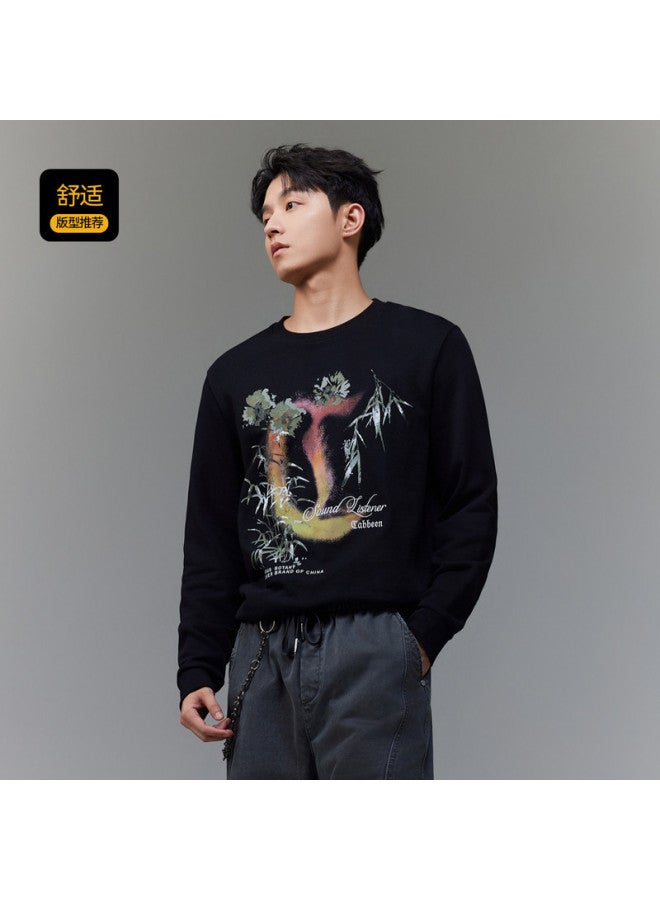 Cabbeen Men's Hoodie With Traditional Chinese Ink Painting Print, Soft Winter Long Sleeve Hoodie - Image 4
