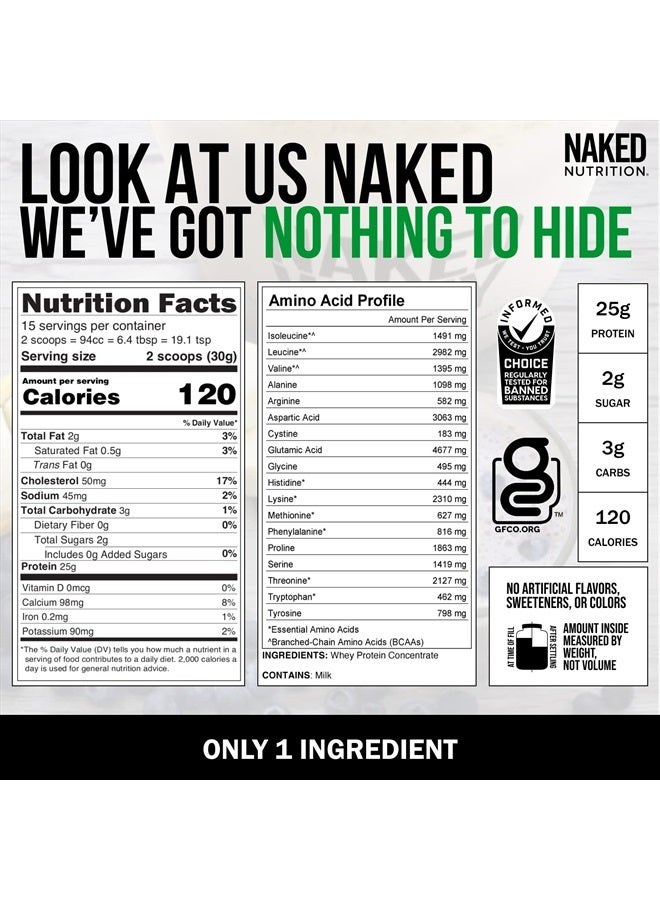 Nakd nutrition Naked Whey 1Lb - Only 1 Ingredient, Grass Fed Whey Protein Powder, Undenatured, No Gmos, No Soy, Gluten Free, Stimulate Growth, Enhance Recovery - 15 Servings - Image 4