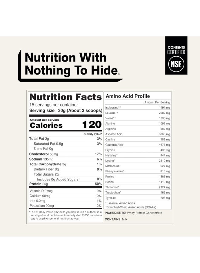 Nakd التغذية Naked Whey 1Lb - مكون واحد فقط، مسحوق بروتين مصل اللبن الذي يتغذى على العشب، غير معدل وراثيًا، خالٍ من الكائنات المعدلة وراثيًا، خالٍ من الصويا، خالٍ من الغلوتين، يحفز النمو، ويعزز الانتعاش - 15 حصة - Image 2