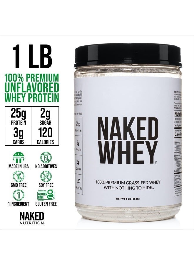 Nakd التغذية Naked Whey 1Lb - مكون واحد فقط، مسحوق بروتين مصل اللبن الذي يتغذى على العشب، غير معدل وراثيًا، خالٍ من الكائنات المعدلة وراثيًا، خالٍ من الصويا، خالٍ من الغلوتين، يحفز النمو، ويعزز الانتعاش - 15 حصة - Image 5