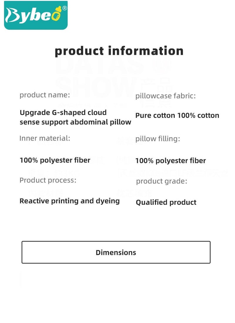 Bybeo - Pregnancy Pillows for Sleeping, Maternity Women U Shaped Full Body Pillow with Detachable and Adjustable Cover, Back Support,Made of 60s Lycra silk & Lycra Fiber - Image 1