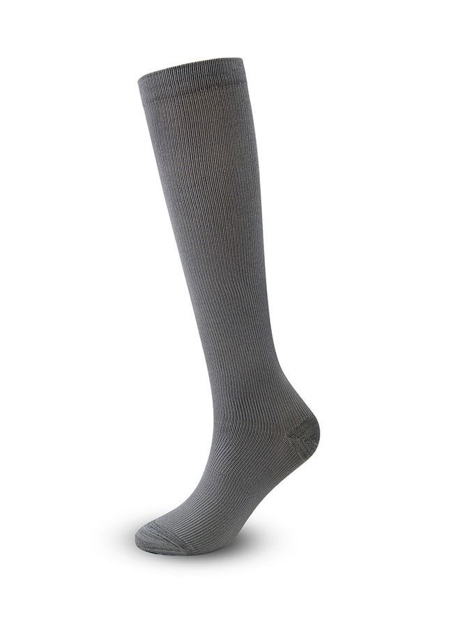 Ant 1 Pairs Elastic Compression Socks Knee High Socks &Calf Socks,Comfort & Fatigue Relief, Best Support for Running Nursing Athletic Gray (L/XL)  - Image 3