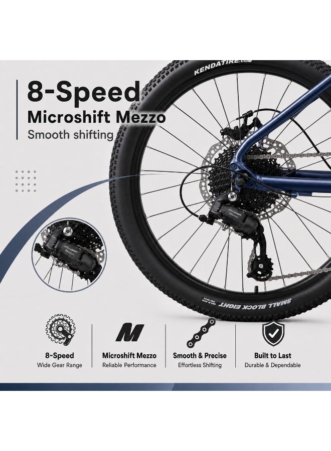 SPINN Fun 8D 24-Inch  Kids & Teens | 24-Inch Wheel Size | Adjustable Seat | 8-Speed Disc Brake | Storm Blue - Image 4