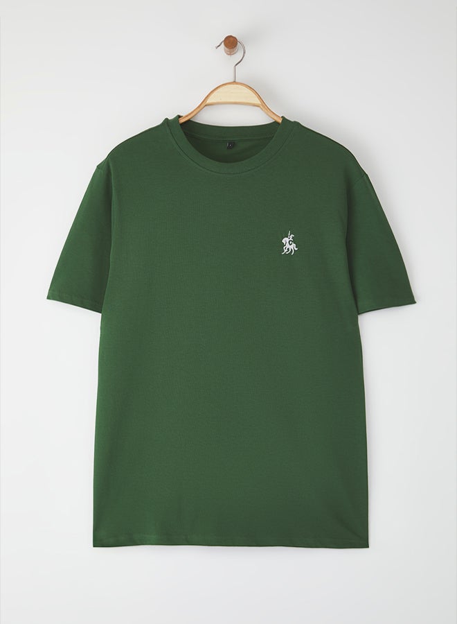 trendyol Men's Green T-shirt - Image 2
