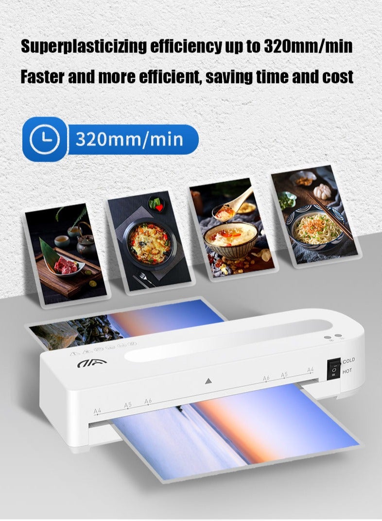 Generic Laminator Machine for A4/A5/A6, for Home Office School Use 9 inch Max Width Quick Warm-Up Paper Trimmer Corner Rounder Hole Puncher 15 Laminating Pouches  - Image 3