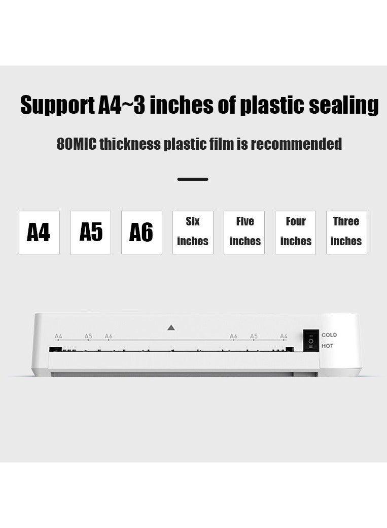 Generic Laminator Machine for A4/A5/A6, for Home Office School Use 9 inch Max Width Quick Warm-Up Paper Trimmer Corner Rounder Hole Puncher 15 Laminating Pouches  - Image 4