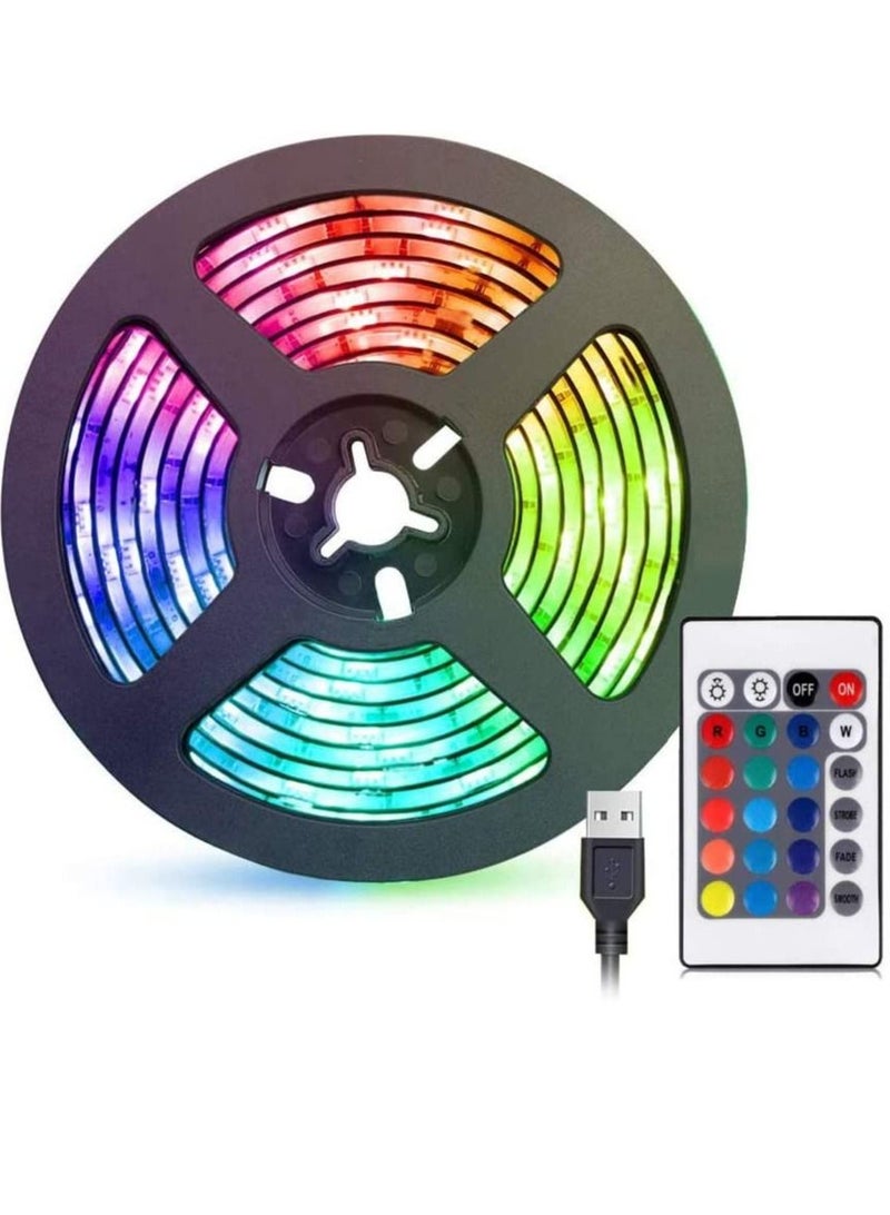 LED Light Strip 2M USB RGB Waterproof Decoration Lighting with Remote Control for Bedroom Kitchen Hotel Home TV Back (Color Changing) - Image 1