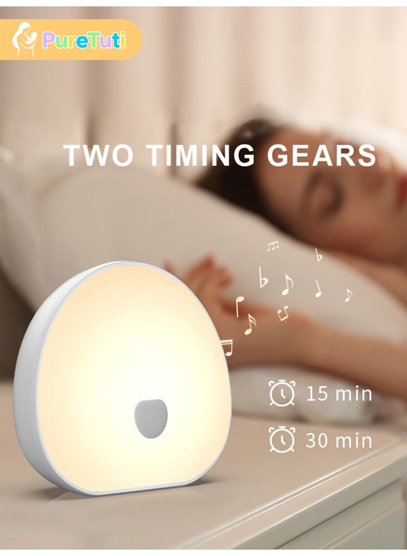 PureTuti Night Lights with White Noise, Soothing Sounds, LED Touch Control Lamp for Breastfeeding, Portable Night Light, Memory Timer, Sleeping Baby Adults Kids(WhitePro) - Image 4