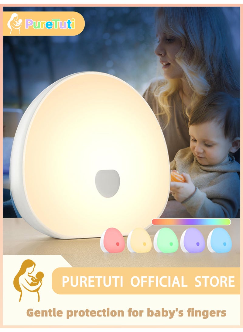 PureTuti Night Lights with White Noise, Soothing Sounds, LED Touch Control Lamp for Breastfeeding, Portable Night Light, Memory Timer, Sleeping Baby Adults Kids(WhitePro) - Image 1