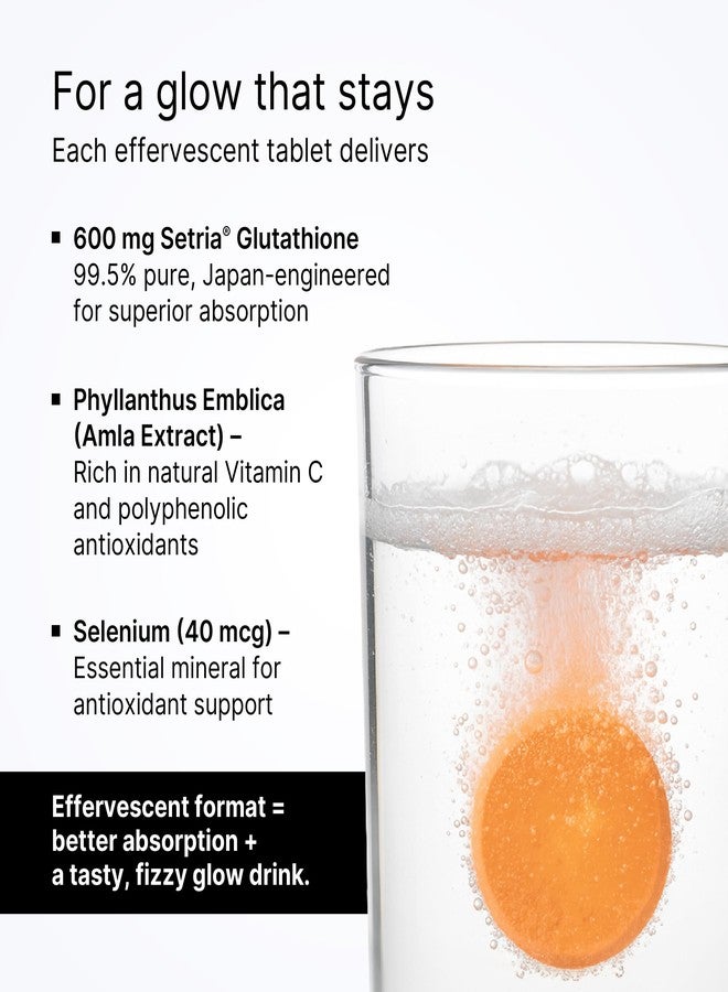 Glutone C Glutathione & Vitamin C Effervescent Tablets| Made with Setria L-Glutathione, Amla extract & Selenium| Even Tone & Glowing Skin| Pack of 15 Tablets (Pack of 2) - Image 3