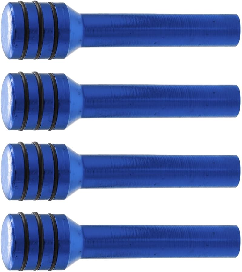 4 قطع من مقابض قفل باب السيارة المصنوعة من سبائك الألومنيوم الزرقاء، خيوط M4x0.7 مم، دبابيس سحب داخلية عالمية - Image 2