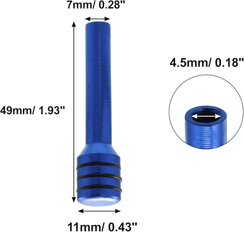 4 قطع من مقابض قفل باب السيارة المصنوعة من سبائك الألومنيوم الزرقاء، خيوط M4x0.7 مم، دبابيس سحب داخلية عالمية - Image 4