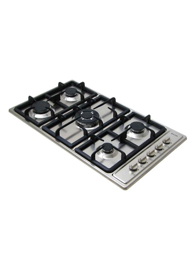5 Burners Gas Hob with Cast-Iron Supports & Side Knobs