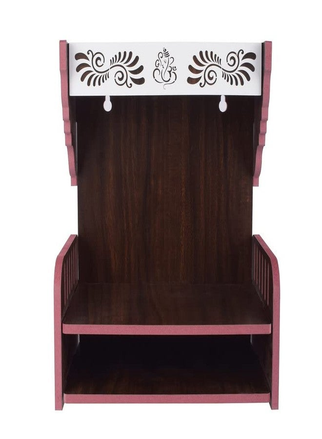 YIXT Wooden Temple for Home with Storage Space – 30×16×25 CM | Compact MDF Pooja Mandir with Drawer & Shelf | Tabletop Puja Ghar for Home & Office - Image 2