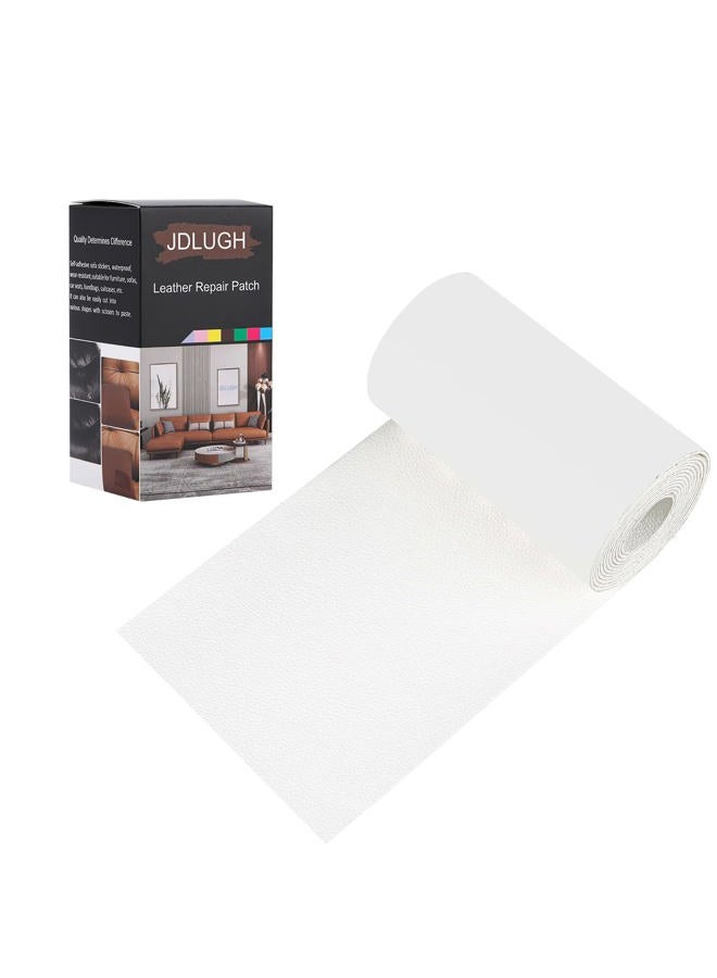 JDLUGH Sofa Leather Repair Patch Tape 3.5x60 Inch Large Self Adhesive Leather Sofa, Car Seat, Leather Furniture, Vinyl Repair Patch Kit (3.5x60 Inch, White) - Image 1