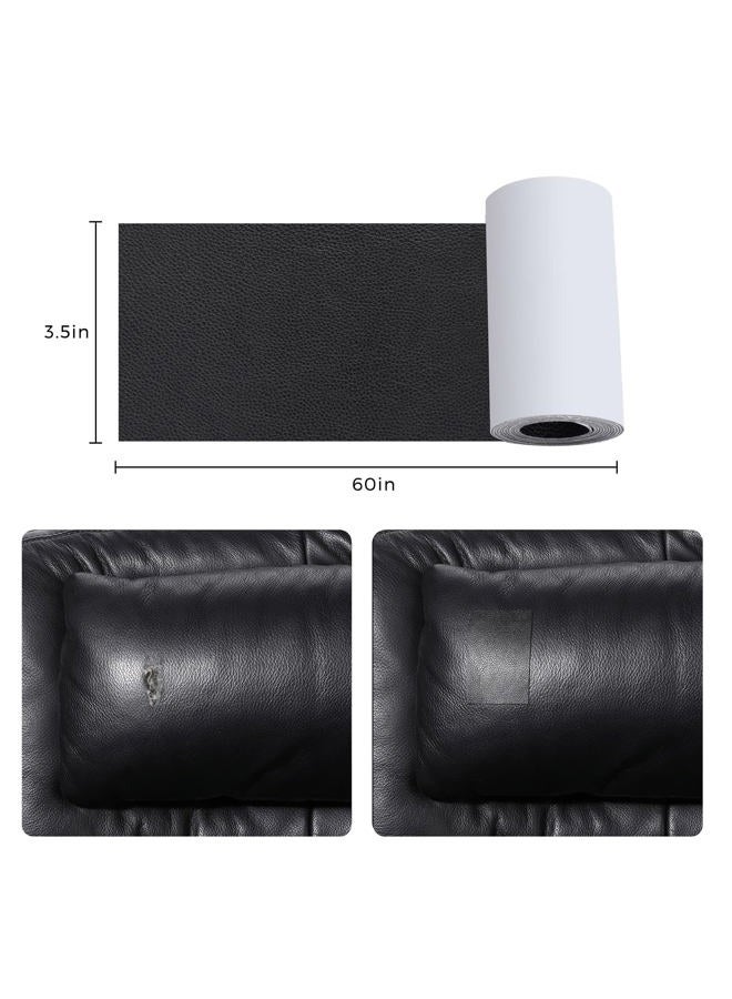 JDLUGH Sofa Leather Repair Patch Tape 3.5x60 Inch Large Self Adhesive Leather Sofa, Car Seat, Leather Furniture, Vinyl Repair Patch Kit (3.5x60 Inch, White) - Image 3
