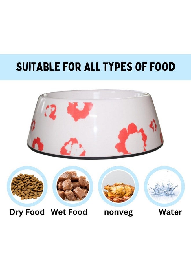 إيميلي بيتس وعاء طعام للكلاب من الميلامين المطبوع، قاعدة غير قابلة للانزلاق، أوعية طعام للحيوانات الأليفة مضادة للانزلاق، وعاء طعام وماء للحيوانات الأليفة للكلاب والقطط 800 مل (تصميم زهرة) - Image 4