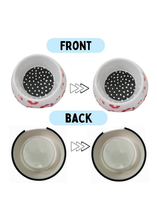 إيميلي بيتس وعاء طعام للكلاب من الميلامين المطبوع، قاعدة غير قابلة للانزلاق، أوعية طعام للحيوانات الأليفة مضادة للانزلاق، وعاء طعام وماء للحيوانات الأليفة للكلاب والقطط 800 مل (تصميم زهرة) - Image 5