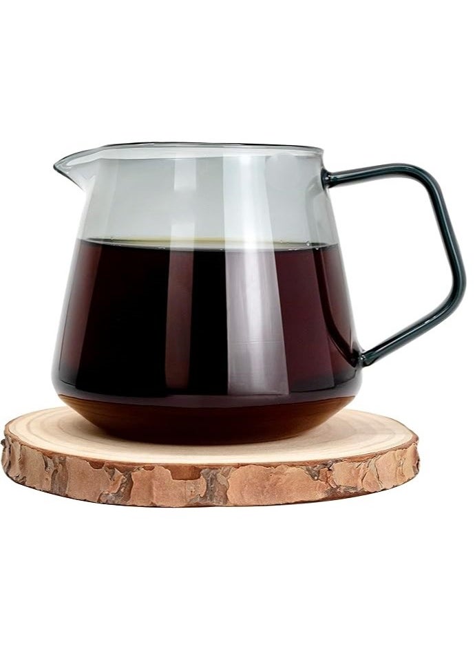 V60 Coffee Server 01, 400 ml Borosilicate Glass Coffee Pot, Transparent without Lid with Heat-Resistant Handle, Perfect for Dripping and Serving Coffee