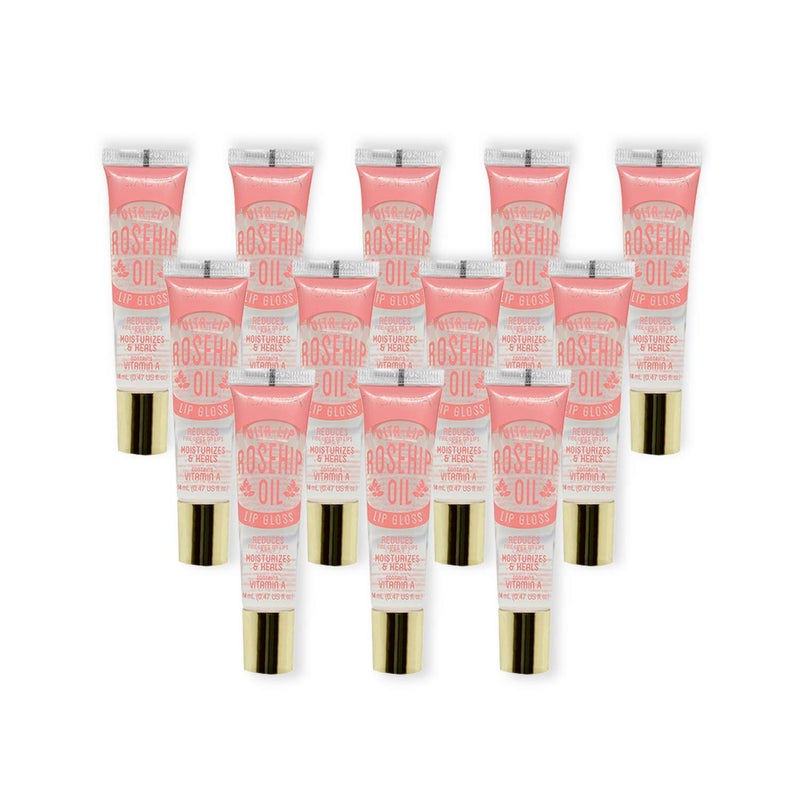 Ruby Kisses Broadway VitaLip Clear Lip Gloss Rosehip Oil 12 Pack UltraHydrating  Soothing Formula with Vitamin Oils HighShine NonSticky Finish Healing Glossy Lip Balm With Vitamin A