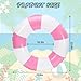 JarThenaAMCS 12Pcs White Pink Inflatable Swimming Float Toy Striped Swim Ring Fun Print Pool Lounger Tube for Teen Boy Girl Summer Swimming Beach Party 228 Inch - Image 4