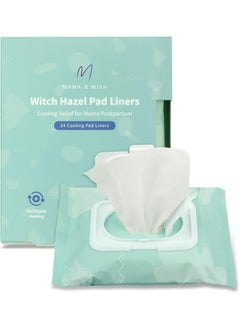 Mama & Wish Mama & Wish Witch Hazel Pad Liners for Postpartum Care (24 Count) | Full-Length Cooling Perineal Pads Liner | Postpartum Essentials | Ice Pads Postpartum Liner - Witch Hazel Pads for Postpartum Care 