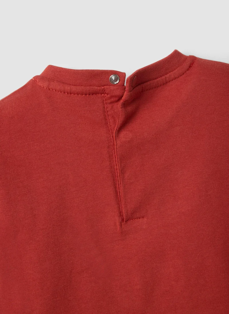Ovs  OVS Red Short-Sleeve Pure Cotton T-Shirt for Men | Best Price UAE