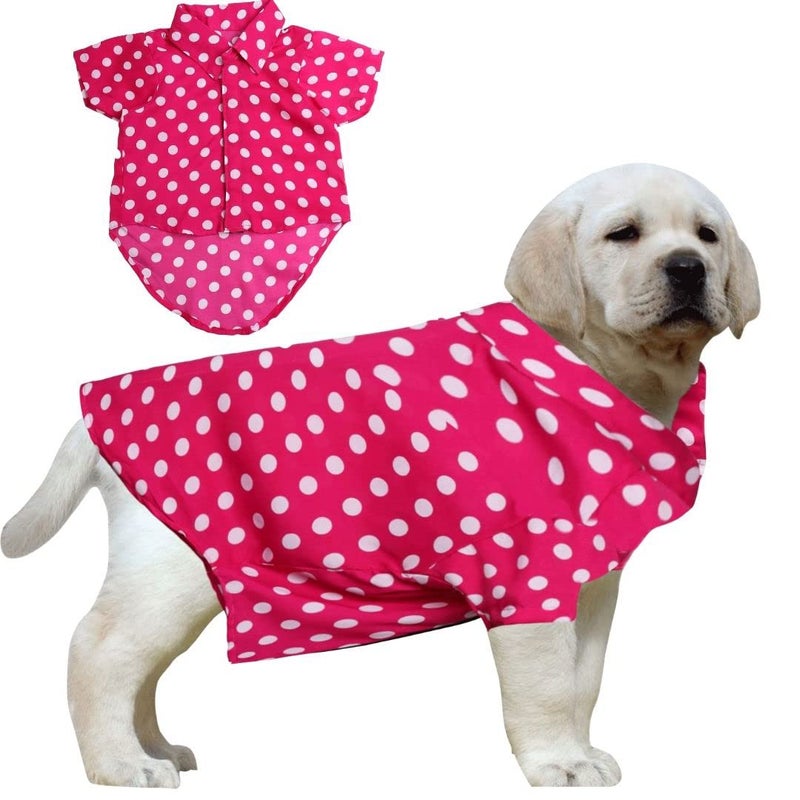 Western Era Cotton Printed Breathable Basic Vest Dog Shirt, Super Soft Shirt, Cute Lightweight Thin Shirt for Your Furries, Ultra Comfort Dog Apparel (Polka Pink) (XXXLarge - 30inch) - Image 1