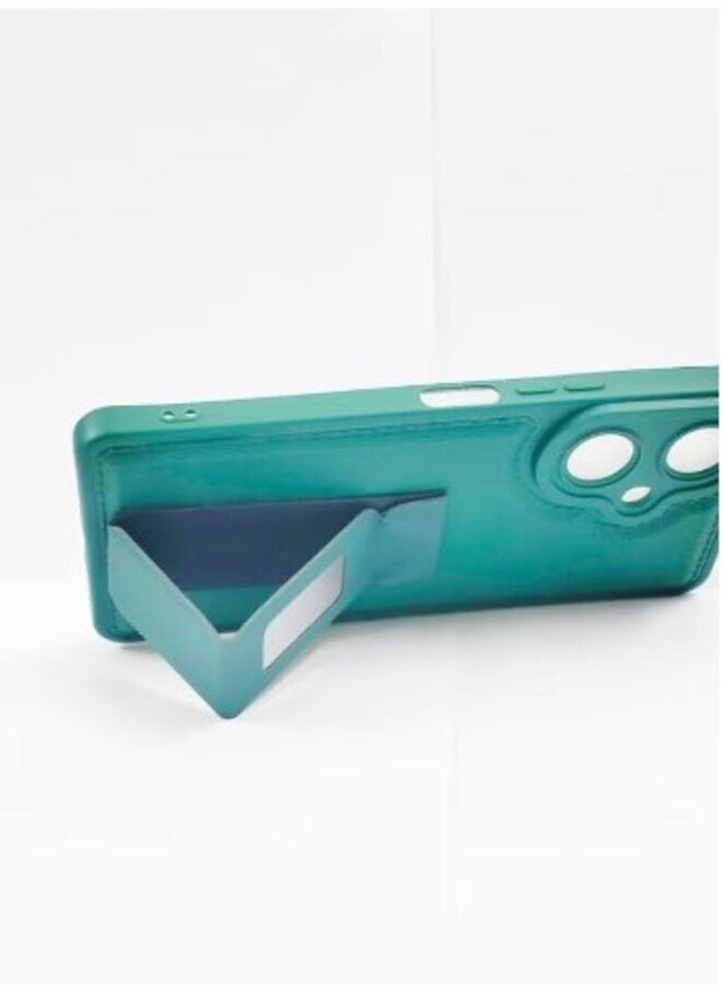 Protective Case Cover With Kick Stand For Vivo Y27 4G Green - Image 2