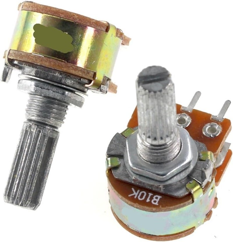 WH148 B1K B2K B5K B10K B20K B50K B100K B500K 6Pin 20mm Amplifier Dual Stereo Potentiometer 1K 2K 5K 10K 50K 5Pcs(100K) - Image 1