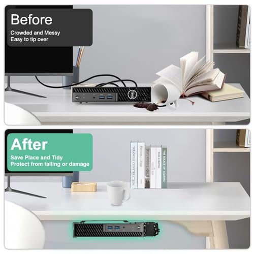 Maozhren حامل Vesa Mini PC لجهاز Dell Micro Mount، لجهاز Dell OptiPlex Micro Form Factor Case، لجهاز MFF 7010 7080 5070 3000 7060 7090 3060 3040 3046 3050 3090 7080XE والمزيد، VESA وتحت المكتب - Image 4