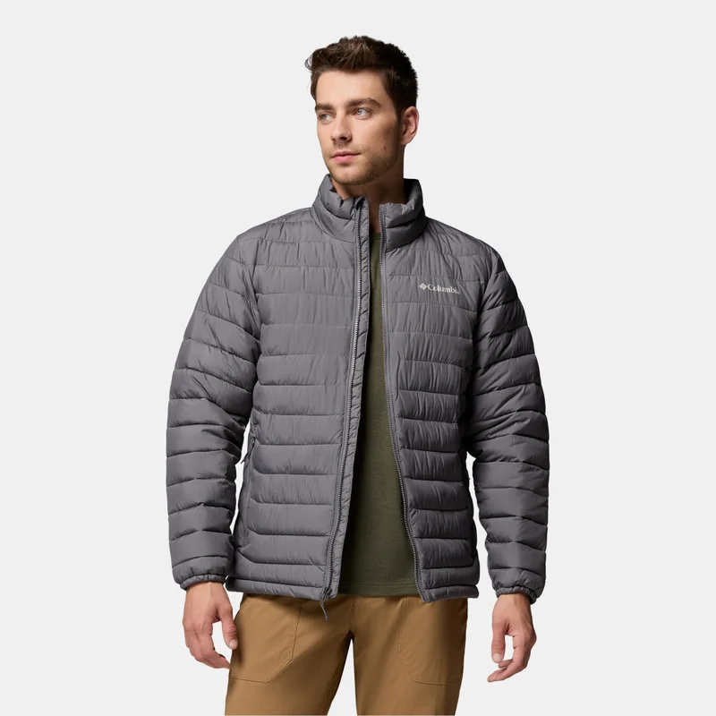 Columbia Grey Men's Powder Lite II Hiking Jacket for Men | Best Price UAE