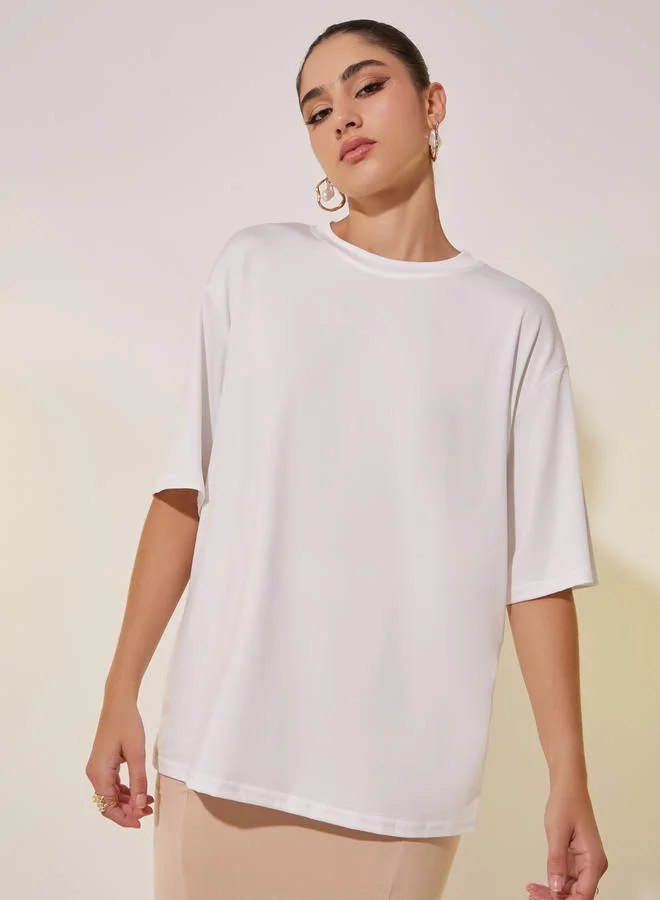 Take Two Oversized round Neck Graphic T-Shirt