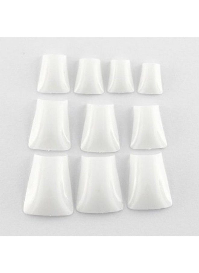 enForten - 500 Pcs White Duck Feet Style Duck Nail Tips Wide French False Nail Tips Acrylic Nail - Image 1