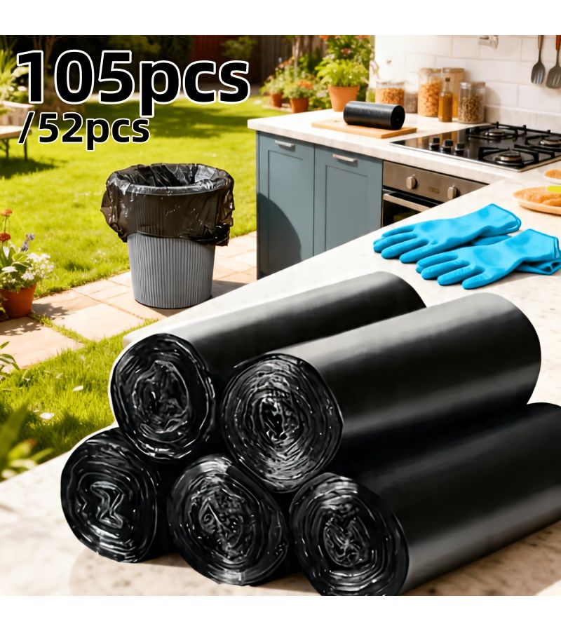 Upgraded 105Pcs Multi Functional Thick Walled Pull String Garbage Bags Large Capacity Leak Proof Odor Proof Tear Resistant For Home Office Outdoor Commercial Use - Image 1