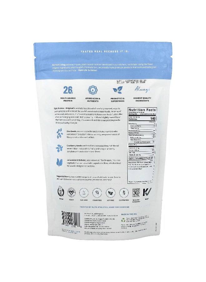 Sprout Living Sprout Living, Epic Protein®, Organic Plant Protein + Superfoods, Original, 1 lb (456 g)  - Image 2