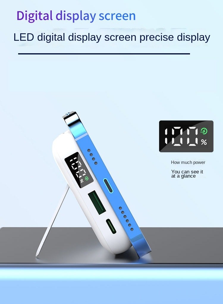 جولف لينك شاحن باور بانك محمول مغناطيسي سريع لهواتف أبل آيفون 12/13/14/15 سلسلة 10000 مللي أمبير في الساعة أبيض - Image 4